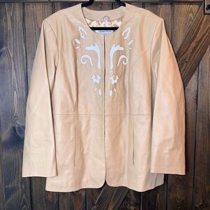 Pamela McCoy Leather Coat Blazer